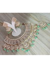 New Wedding Necklace Earrings And Tika Bridal Jewellery Latest Collection 1109 SEA GREEN